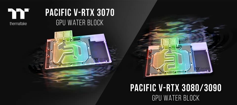 A Thermaltake Pacific V-RTX 3070 és 3080/3090 GPU hűtőblokkok már megvásárolhatók