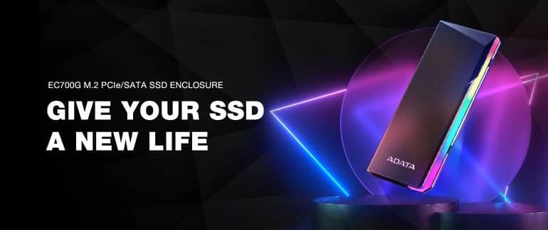 Az ADATA bemutatja az EC700G RGB külső SSD házat