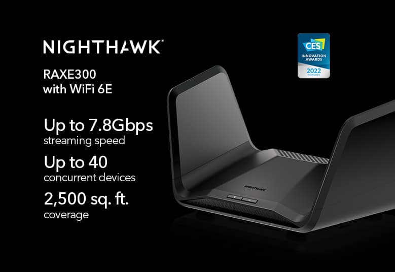 ÚJ ÉV, ÚJ MAGASSÁGOK: A NETGEAR bemutatta az legújabb Nighthawk WiFi 6E RAXE300 tri-band routert